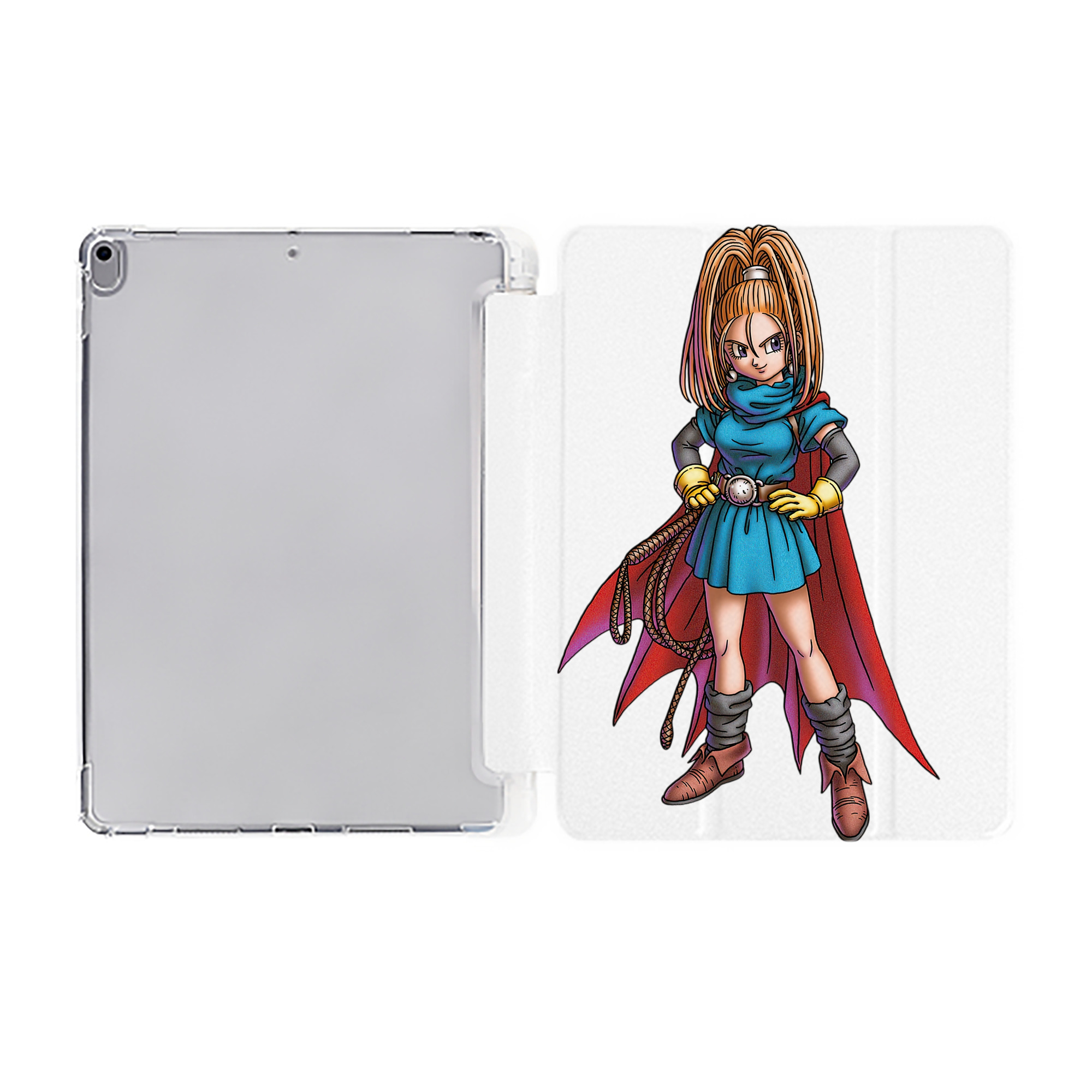 （画像用） ドラゴンクエスト Doragon Kuesuto Dragon Quest IPad ケース ペン収納付き 三つ折りスタンド PUレザー×シリコン 対応機種9.5/10.5/10.9インチ